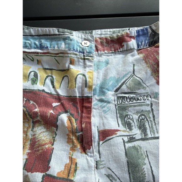 Chicos Womens Size 3 Pants Cropped Venice Theme Design GUC - Picture 3 of 11